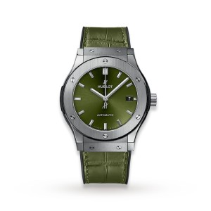 Hublot Classic Fusion Men Automatic Green Alligator Watch 511.NX.8970.LR