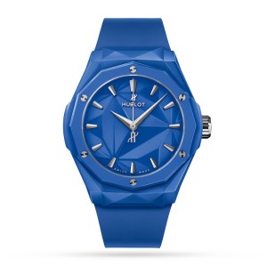 Hublot Classic Fusion Men Automatic Blue Rubber Watch 550.ES.5100.RX.ORL21