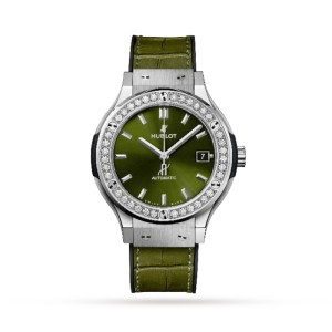 Hublot Classic Fusion Women Automatic Green Alligator Watch 565.NX.8970.LR.1204