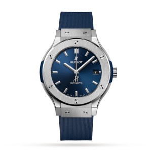 Hublot Classic Fusion Men Automatic Blue Rubber Watch 565.NX.7170.RX