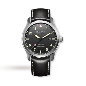 Bremont Solo Men Automatic Black Leather Watch SOLO43-CR-R-S