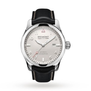 Bremont Solo Men Automatic White Leather Watch SOLO43-P-WH-R-S