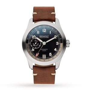 Bremont H-4 Hercules Men Automatic Black Leather Watch H-4-HERECULES-SS-R-S