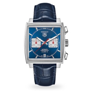 TAG Heuer Monaco Men Automatic Blue Leather Watch CAW2111.FC6183