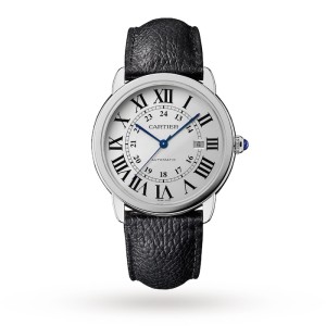 Cartier Ronde de Cartier Men Automatic Silver Leather Watch WSRN0022