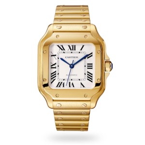 Cartier Santos de Cartier Men Automatic Silver 18ct Gold Watch WGSA0030
