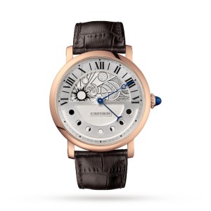 Cartier Ronde de Cartier Men Automatic Silver Leather Watch W1556243