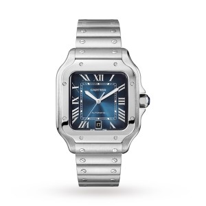 Cartier Santos de Cartier Men Automatic Blue Stainless Steel Watch WSSA0030