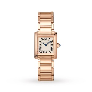Cartier Tank Française Women Quartz Silver 18ct Rose Gold Watch WGTA0029