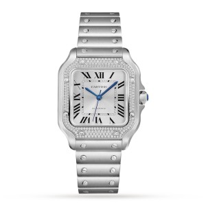Cartier Santos Women Automatic White Stainless Steel Watch W4SA0005