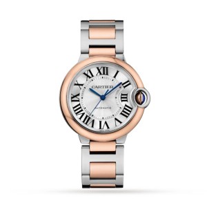 Cartier Ballon Bleu de Cartier Women Automatic Silver Stainless Steel & 18ct Rose Gold Watch W2BB0033