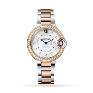 Cartier Ballon Bleu de Cartier Women Automatic Silver Stainless Steel & 18ct Rose Gold Watch W3BB0023