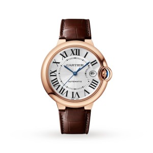 Cartier Ballon Bleu de Cartier Men Automatic Silver 18ct Rose Gold Watch WGBB0035