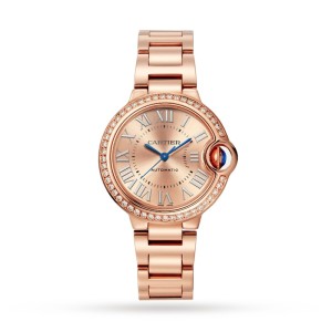 Cartier Ballon Bleu de Cartier Women Automatic Gold 18ct Rose Gold Watch WJBB0077