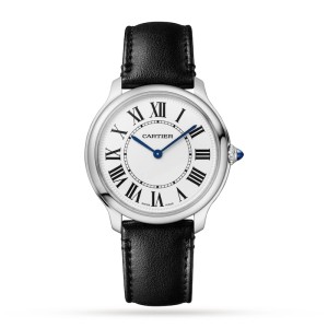 Cartier Ronde Must Men Quartz Silver Calf Watch WSRN0031