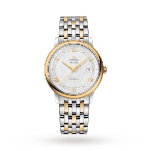Omega De Ville Men Automatic Mother of Pearl Stainless Steel & 18ct Yellow Gold Watch O42420402002001