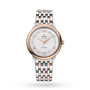 Omega De Ville Women Automatic Mother of Pearl Stainless Steel & 18ct Rose Gold Watch O42420332052002