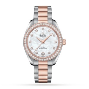 Omega Seamaster Aqua Terra Women Automatic White Stainless Steel & 18ct Rose Gold Watch O22025342055001