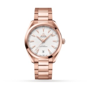 Omega Seamaster Aqua Terra Men Automatic White 18ct Rose Gold Watch O22050412102001