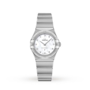 Omega Constellation Women Quartz Mother of Pearl Stainless Steel Watch O13110256055001