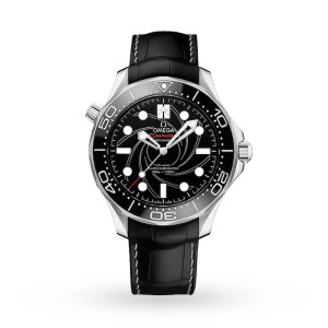 Omega Seamaster Men Automatic Black Leather Watch O21093422001001