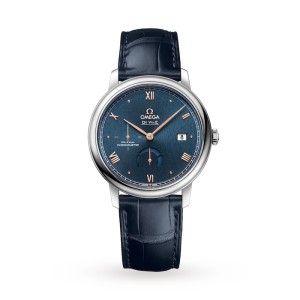Omega De Ville Men Automatic Blue Leather Watch O42413402103003