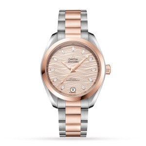 Omega Seamaster Women Automatic Beige Stainless Steel & 18ct Rose Gold Watch O22020342059001