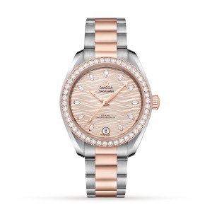 Omega Seamaster Women Automatic Beige 18ct Rose Gold & Stainless Steel Watch O22025342059001