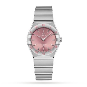 Omega Constellation Women Quartz Pink Stainless Steel Watch O13110286011001