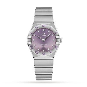 Omega Constellation Women Quartz Purple Stainless Steel Watch O13110286060002