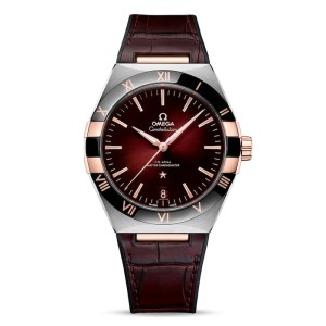 Omega Constellation Men Automatic Red Leather Watch O13123412111001