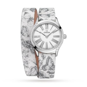 Omega De Ville Women Quartz White Fabric Watch O42817266004002