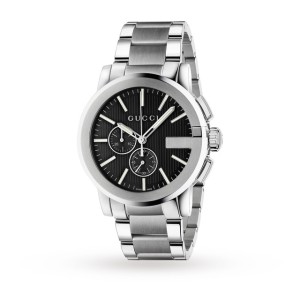 GG G-Chrono Men Quartz Black Stainless Steel Watch YA101204