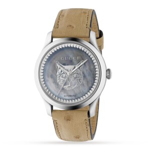 GG G-Timeless Women Automatic Silver Ostrich Watch YA1264112
