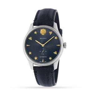 GG G-Timeless Men Automatic Blue Leather Watch YA126347