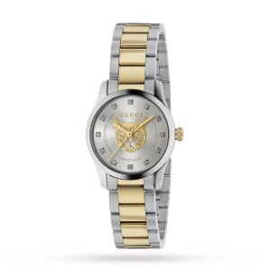 GG G-Timeless Women Quartz Silver Stainless Steel & PVD Yellow Gold Watch YA1265016