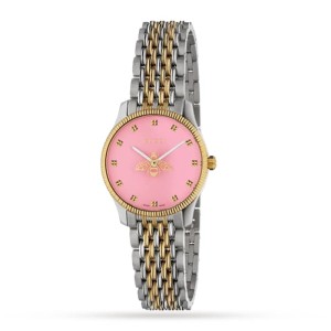 GG G-Timeless Women Quartz Pink Stainless Steel & Yellow Gold PVD Watch YA1265030