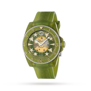 GG Gucci Dive Unisex Automatic Green Plastic Watch YA136345