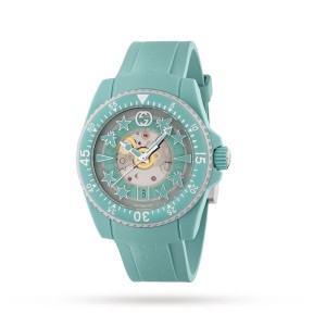 GG Gucci Dive Unisex Automatic Blue Plastic Watch YA136344