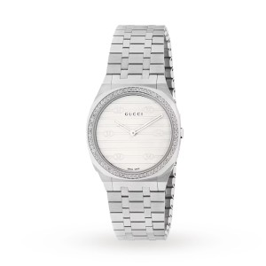 GG 25H Women Quartz White Stainless Steel Watch YA163503