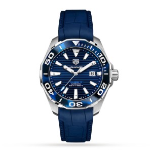 TAG Heuer Aquaracer Men Automatic Blue Rubber Watch WAY201P.FT6178
