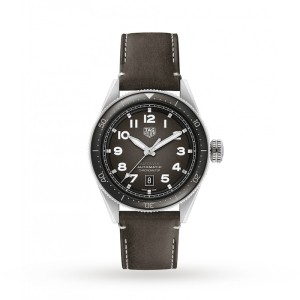 TAG Heuer Autavia Men Automatic Black Leather Watch WBE5114.FC8266