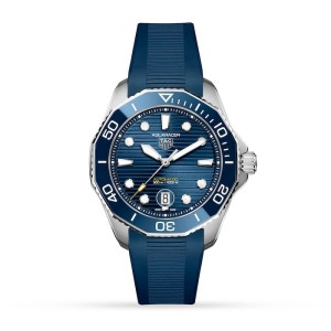 TAG Heuer Aquaracer Men Automatic Blue Rubber Watch WBP201B.FT6198