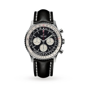 Breitling Navitimer Men Automatic Black Leather Watch AB0127211B1X1