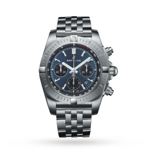 Breitling Chronomat Men Automatic Blue Stainless Steel Watch AB0115101C1A1