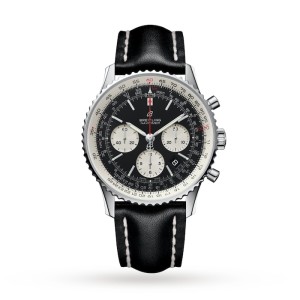 Breitling Navitimer Men Automatic Black Leather Watch AB0127211B1P1