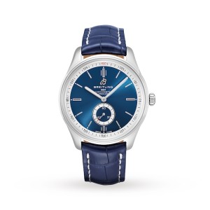 Breitling Premier Men Automatic Blue Crocodile Watch A37340351C1P1