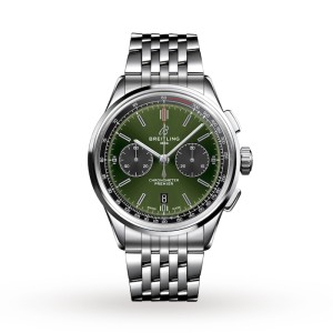 Breitling Premier Bentley Men Automatic Green Stainless Steel Watch AB0118A11L1A1