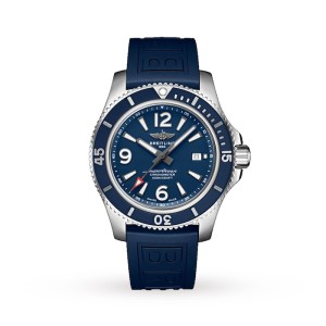 Breitling Superocean Men Automatic Blue Rubber Watch A17367D81C1S1
