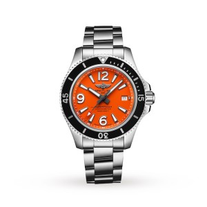 Breitling Superocean Men Automatic Orange Stainless Steel Watch A17366D71O1A1
